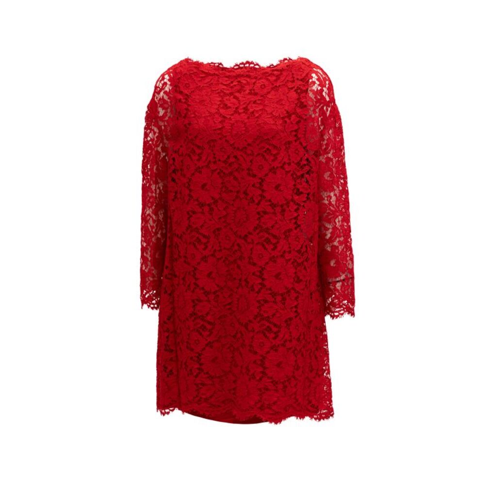 Valentino Garavani Red Lace Short Women's Dress